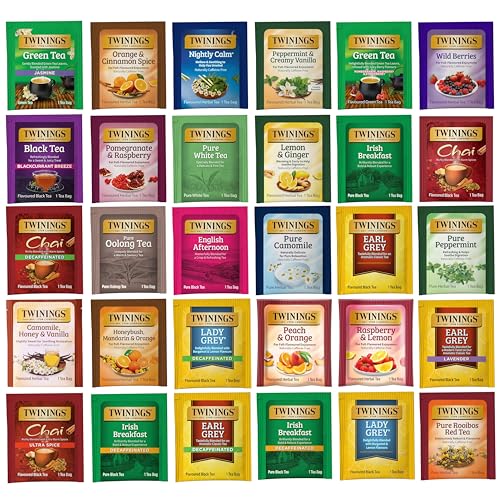 Twinings Tea Bags Sampler Assortment Variety Pack (120 Count) 30 Different Flavors Tea Lovers: Her, Him, Women, Men, Couples, Family, Friends, Coworkers