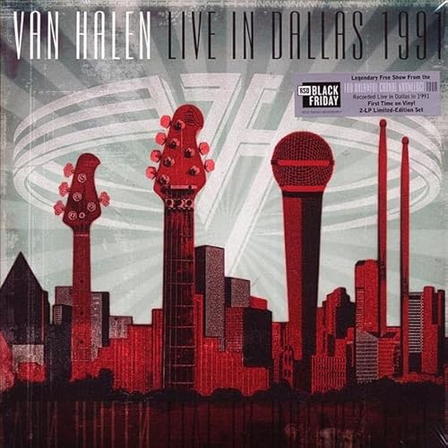 VAN HALEN LIVE IN DALLAS 1991 - NEW SEALED RECORD STORE DAY LIMITED EDITION RED DOUBLE VINYL LP, One vinyl side has etched artwork