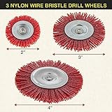 Dura-Gold 6 Piece Abrasive Filament Nylon Wire Bristle Drill Wheel and Cup Brush Set - Coarse Sanding Scuffing, 1/4" Drill Shank - Remove Rust, Corrosion, Paint - Surface Prep Truck Bed Liner Coating