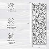 Appliance Art Deluxe School Locker Magnetic Wallpaper | Decorative | Magnetic Vinyl for Instant Update | Trimmable | Easy Install, Remove & Reuse | Set of 4 Sheets | Damask Charcoal