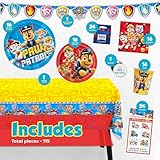 Paw Patrol Party Supplies and Decorations, Paw Patrol Birthday Party Supplies, Serves 16 Guests, Officially Licensed with Table Cover, Banner Decor, Plates, Napkins & More