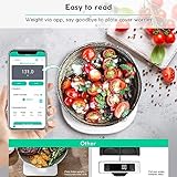 Arboleaf Smart Food Kitchen Scale, 22lb Digital Food Scale with Nutritional Calculator, USB Rechargeable, Smart Weighing with App for Macro, Keto, Calorie, Cooking, Grams and Ounces, 0.1oz/0.5g, White