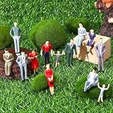 Harrycle 30 Pcs Mini People Figurines 1: 30 Scale Tiny People Model Miniature Sitting and Standing Little Plastic Figurines for Miniature Scenes