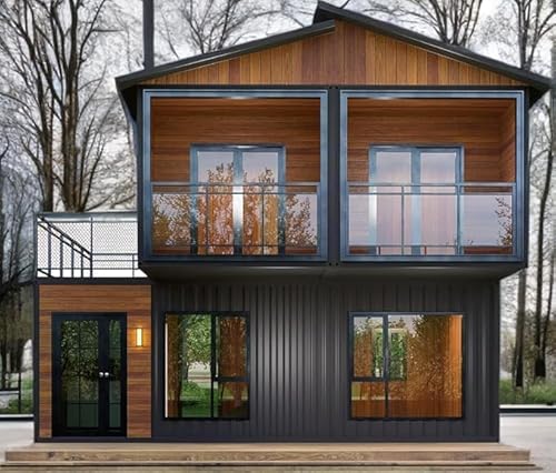 2 Story Tiny Home Structure Steel House Prefab Tiny Homes Prefabricated Expandable Container House Detachable Steel Container Frame Tiny Homes for Sale