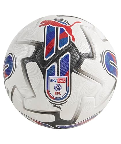 Puma Orbita 1 EFL Sky Bet FIFA Quality Ball [White]-Molded Ball, Unique 8 Panel Configuration, 3D Textured PU Surface, Newly Developed POE Foam, Rubber Bladder + PAL Valve for Excellent Air Retention