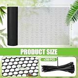 Wesnoy 3 Rolls 19.6 ft Mesh Tree Trunk Protectors, Black Tree Wrap with 200 Pcs Zip Ties, Flexible Cuttable Thick Bark Guard Net from Deer, Trimmers, Weed Whackers, Rabbits