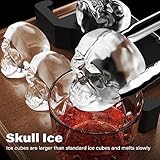 Skull Clear Ice Cube Maker: Crystal Clear Ice Cube Tray - 3D Skull Large Ice Ball Maker - Ice Cubes for Whiskey Cocktails Bourbon