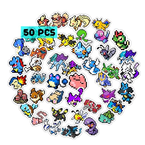 Pounchi Retro Video Game Stickers (50Pcs Large Size) Aesthetic Vinyl Kawaii Cute Stickers Gifts Party Supplies Laptop Water Bottle Skateboard Stickers for Teens