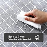 Romanstile Rectangle Plastic Tablecloth, 100% Waterproof Oil-Proof Checkered PVC Table Cloths, Heavy Duty Vinyl Table Covers for Dining, Camping, Picnic, Outdoor - 54 x 78 Inch, Grey