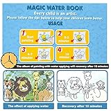 4 Pack Water Drawing Book,Water Coloring & Doodle Book,Reusable Water Reveal Activity Books for Kid,Painting Color Wonder Coloring Books,Gift for Girl & Boy for 3 4 5 6 7 Year Old