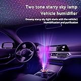 Sunny Smiles Humidifiers for room car,With Cool Mist USB Powered Car Auto Start/Stop,Quiet Air Humidifiers,Starry Sky Projector adds romance, timed shut-off,Portable,Continuous Intermittent Mist