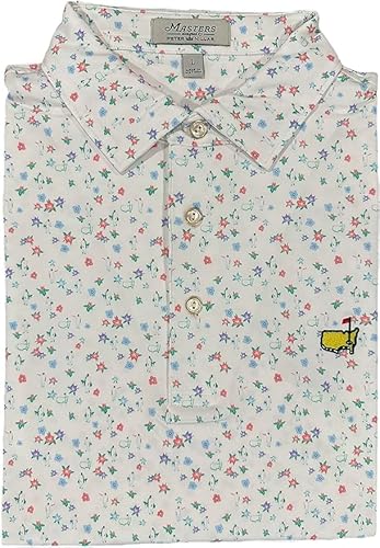 PETER MILLAR Masters Men's Performance Tech Azalea Caddie Golf Shirt Polo (Large)