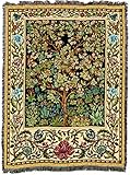 Pure Country Weavers William Morris Tree of Life Blanket - Arts & Crafts - Gift Tapestry Throw Woven from Cotton - Made in The USA (72x54)