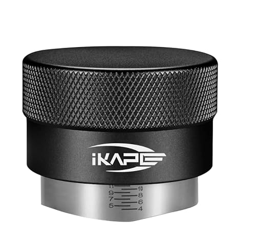 IKAPE Coffee Products, 53MM Coffee Distributor, Gravity Adaptive Espresso Distributor Fits All 54MM Espresso Portafilter, Compatible with 54MM Breville Bottomless Portafilter (Black)