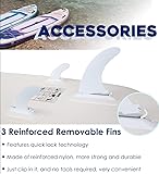 RANGALii 3 White Detachable Replacement Paddleboard Fins Inflatable SUP Stand Up Paddle Board Accessory Quick-Lock fins Center Fin Side Fins