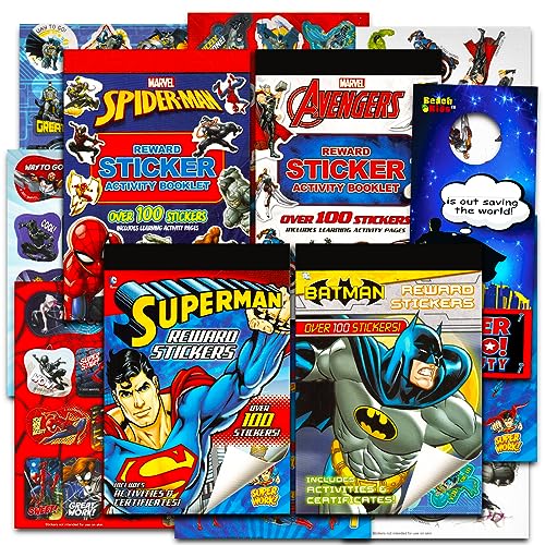 Superhero Potty Training Rewards for Boys - Over 400 Hero Stickers Featuring Spiderman, Batman, Superman