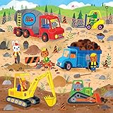 Mudpuppy’s Construction Site 25 Piece Floor Puzzle, Features 25 Colorful, Oversized Pieces, Includes 6 Special Shaped Pieces of Animal Workers, Bulldozers and More, Ages 2+, Great Gift Idea!