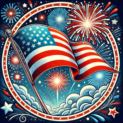 24 July 4th - Patriotic Independence Day edible image Cupcake toppers, SIZE, 1.5" each made from Wafer Paper, Great for cupcakes, cake decoration and more
