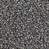 Miyuki Delica Seed Beads Bundle: Size 11/0, Matte Gray Black Collection - DB301, DB307, DB310-3 Tubes of 2" ea