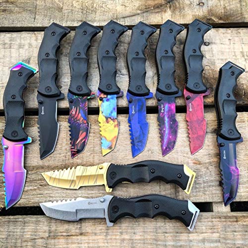 Real River Supply Counter Strike Tactical G10 Tracker Spring Assisted Folding Pocket Knife (Black)