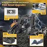 kolegend 22 Channel RC Excavator Metal Shovel Independent Arms 1/14 Scale, Professional Remote Control Construction Vehicles, Boy Toys Best Gift for 8+ Years Old Boys Adults