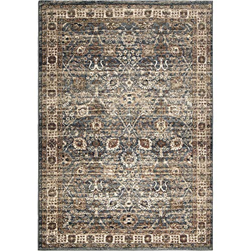 Aria Tree of Life Indoor Area Rug - 5'1" x 7'6" Indigo, Traditional Intricate Floral-Patterned Design, Stain-Resistant, Easy to Clean, Durable Rug for Living Room, or Bedroom Home Decor