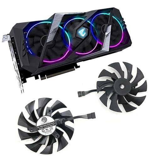 QUINLINFA Fit for Gigabyte AORUS RTX 2080Ti/2080/2070/2060S Graphics Video Card Cooler Fan