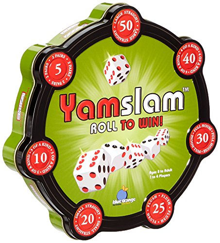 Yamslam Dice Game | Fast-Playing Strategy Party Board Game for Kids Adults Families | Felt Lined Interior Poker Chips | 1 to 4 Players | Ages 8+ | by Blue Orange Games