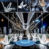 FLYINSKY Wedding Butterfly LED Floor Lamp - Creative Butterfly Ceiling Lamp Butterfly Hanging Decoration Props for Wedding, White, 60cm/23.6in Floor Lamp 1pcs