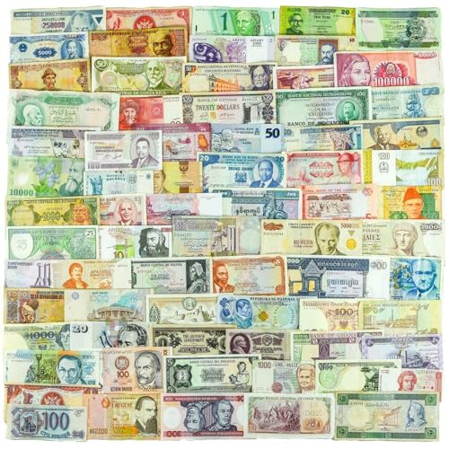 100 Different World Banknotes | 50 Unique Countries | Genuine Old Paper Money Collection