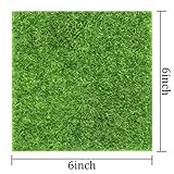 Elcoho 12 Pieces Fake Grass for Crafts Fairy Garden Grass 6 x 6 Inches Artificial Garden Grass for Miniature Ornament Garden Dollhouse DIY Decoration