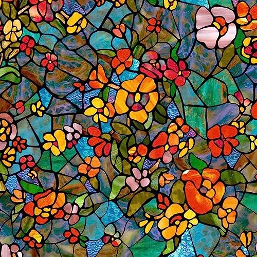 d-c-fix 346-0431 Self-Adhesive Privacy Glass Window Film, Venetian Garden, 17" x 78" Roll,