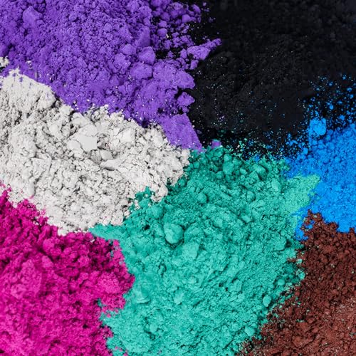 GOODTAKE 8 Colors Concrete Pigment, Iron Oxide Pigment Powder, Epoxy Color Pigment Concrete Cement Dye Color Pigment, Bath Bombs Coloring Powder (8 Colors), 4 oz/Color