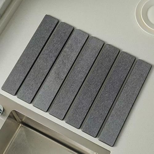 Environmental-friendly Diatom mud tableware drying pad, kitchen and bathroom countertop absorbent pad，foldable bowl and plate draining pad，