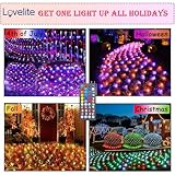 240 LED Net Lights, 34 Colors Changing Christmas Net Lights Outdoor Clear Wire, 14.8ft x 5ft Connectable Multicolored Mesh String Lights for Bushes Christmas Halloween Holiday Wedding Party Decor