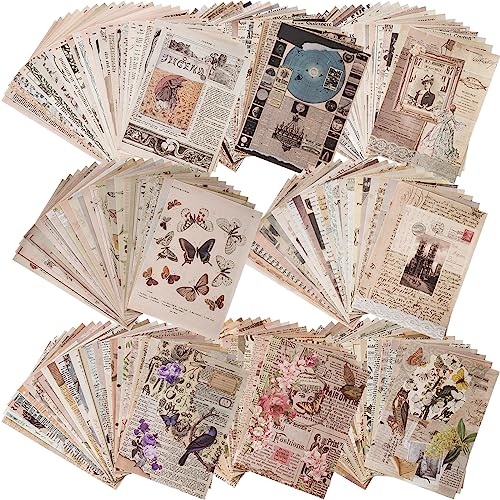 192 Sheets of Scrapbook Paper, Journaling Scrapbooking Supplies Craft Paper Kits Vintage Room Decor Posters Decoupage Paper Ephemera for Junk Journals Bullet Journal Card Making Decorative Background