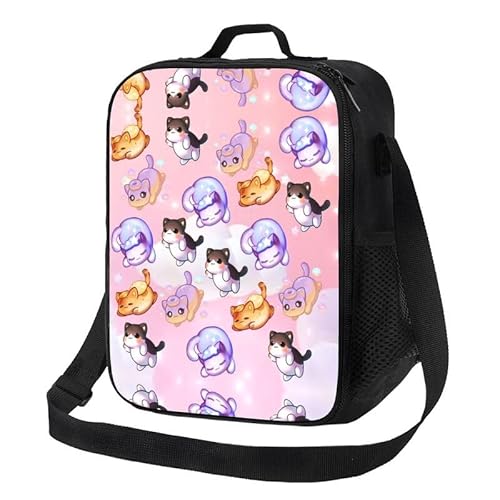 Cartoon Lunch Bags For Boys Girls Lunch Boxes Reusable Insulated Lunchbag With Water bottle Holder Handbags Tote Bag (style-1)