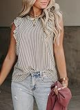 SHEWIN Womens Tank Tops Causal Summer Tops for Women Lightweight Ruffled Sleeve Shirts Spring Tops for Women,(US 16-18) XL,Gray