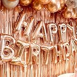 Rose Gold birthday decorations for women ，happy birthday party decorations for girls，Rose Gold Fringe Curtain，happy birthday banner，happy birthday balloon，happy birthday balloon letters