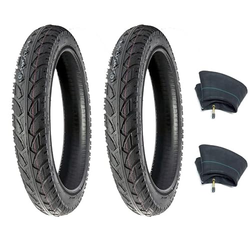 MMG Combo 2 Tires with Inner Tubes Size 16x2.50 (62-305) Compatible with Electric Bikes, Kids Bikes, Small BMX and Scooters (fits 12'' Rims)