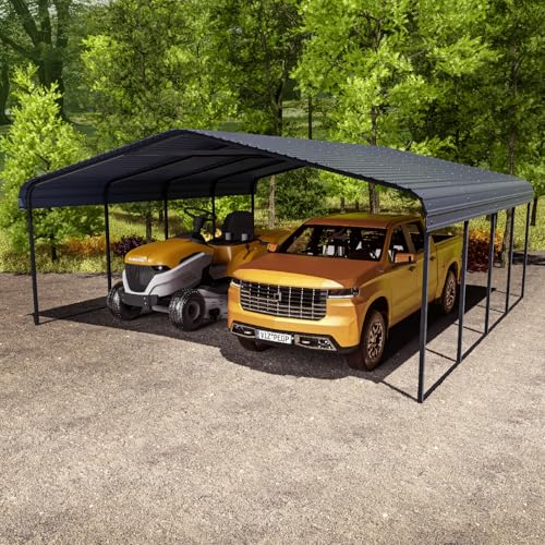 Special Paradise 20x20 Metal Carport Canopy – Heavy-Duty RV Shelter, Perfect as Car Port，Car Tent, Garden Shed & Weatherproof Storage Solution