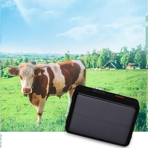 McbeAn Cattle GPS Tracker, Solar Animal Tracker, 30000mAH 4G Position, Real-time Positioning, 180-day Historical Track| Remote Alarm| Multiple Positioning, for Cattle/Sheep/Horses/Camels