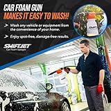 SwiftJet Car Wash Foam Gun + Microfiber Wash Mitt - Car Foam Sprayer - Car Wash Kit - Foam Cannon Garden Hose Sprayer - - Car Accessories for Men - Snow Foam Blaster (Orange Foam Gun with Mitt)