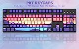 MOLGRIA 124 Set Light-Go-Through Custom Keycaps, Double-Shot PBT Cherry Profile Key Caps for Most 60/75/98 Percent Cross-Switch RGB Backlit Mechanical Gaming Keyboard ANSI/ISO Layout(Sunset Glow)