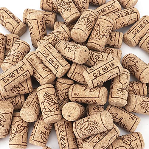 Tebery 150 Pack #8 Natural Wine Corks, 7/8" x 1 3/4" Premium Straight Cork, Wine Stopper for Corking Wine Making Art Projects