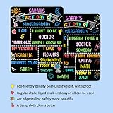 First and Last Day of School Chalkboard Sign Reusable, 14x11 in Back to School Board First & Last Day of Kindergarten Sign, Double Sided School Preschool Signs for Kids Girls Boys