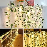 Alpha Decor Ivy for Bedroom， 12 Total 240 LED Curtain String Lights， Fake Plant Rattan Hanging Garland for Wedding Party Patio Wall and Indoor Outdoor Decor