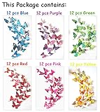 ElecMotive 72 Pcs 6 Packs Beautiful 3D Butterfly Wall Decals Removable DIY Home Decorations Art Decor Wall Stickers & Murals for Babys Bedroom TV Background Living Room (72 pcs in 6 Colors)