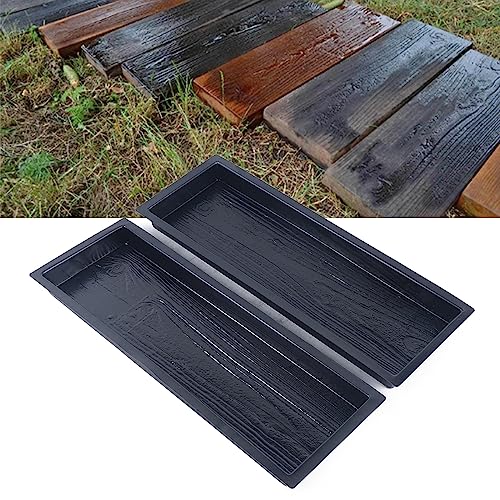 JAYEUW 2 Pcs Concrete Molds, Wooden Boards Shape Concrete Mould, DIY Plastic Molded Paving Mold,as Garden Stepping Stone Mold, 59.5x19x4.5cm / 23.4x7.5x1.8in (US Stock)