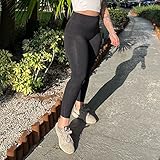 Aoxjox High Waisted Workout Leggings for Women Trinity Yoga Pants 26.5" (Black Leopard Print, Medium)